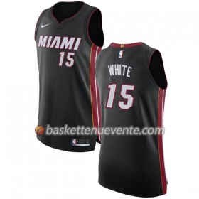 Maillot Basket Miami Heat Okaro White 15 Nike 2017-18 Noir Swingman - Homme
